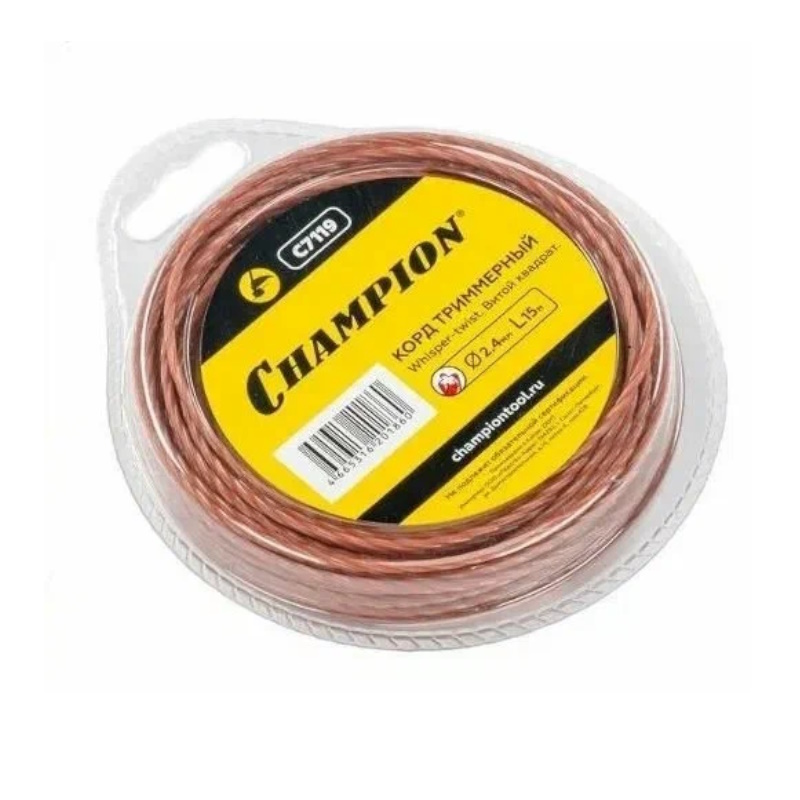 Корд триммерный Champion Whisper-twist C7119, 2,4 мм*15 м (витой квадрат) в Костроме
