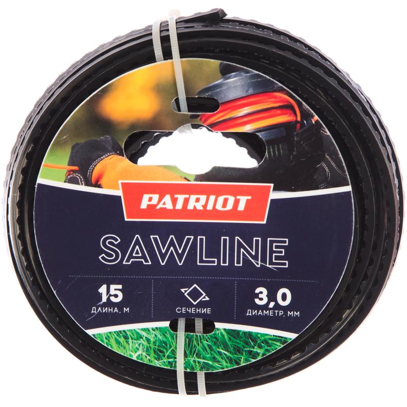 Леска для триммера Patriot Sawline 805403311, 3 мм, 15 м, квадрат, пилообразный профиль в Муроме