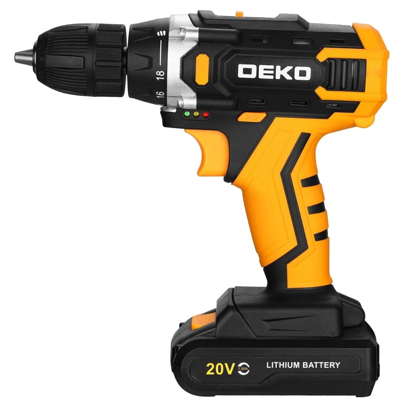 Аккумуляторная дрель-шуруповерт Deko Banger 20V ONE+ 083-1116, 1x2.0 Ач в Рыбинске