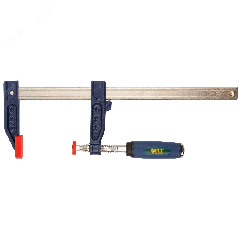 Струбцина Fit 59155, тип "F", усиленная, мягкая ручка, 80х300 мм