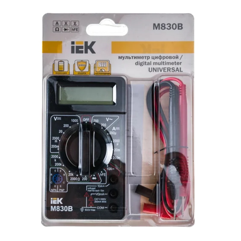 Мультиметр цифровой IEK UNIVERSAL M830B TMD-2B-830