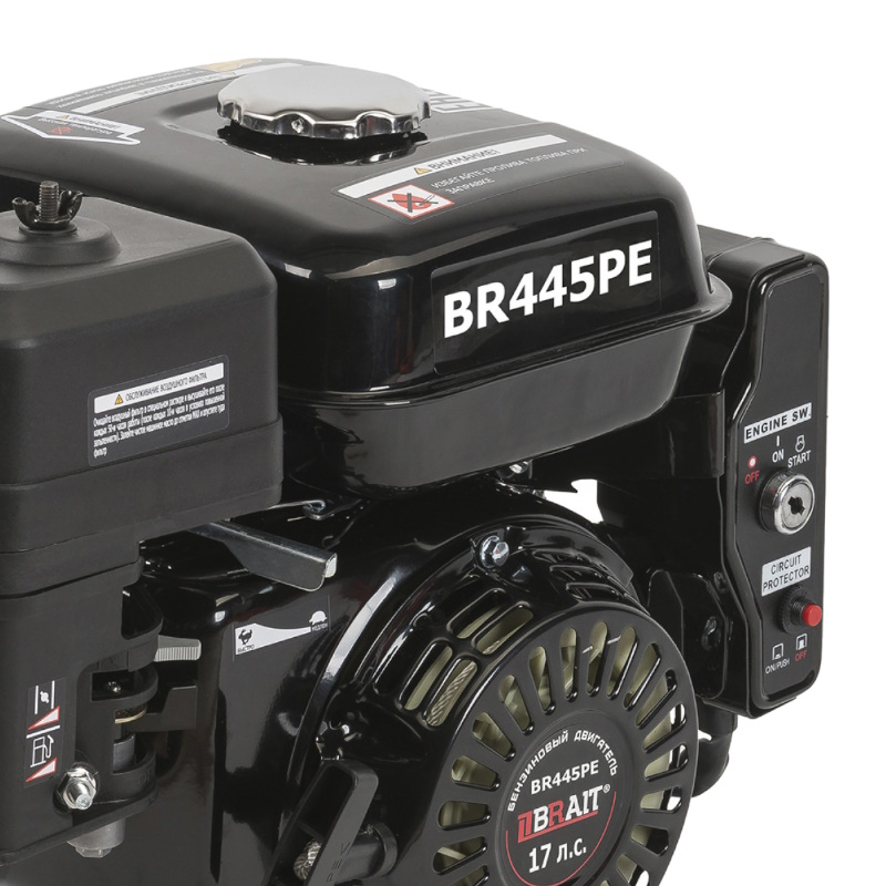 Двигатель бензиновый Brait BR445PE 03.01.201.002, 17л.с., электростартер, шкив 25мм, длина вала 71мм в Муроме