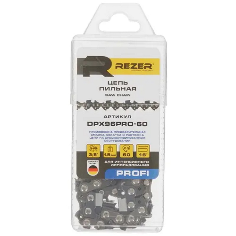 Твердосплавная цепь для бензопил Rezer DPX96PRO-60 03.025.00041 (60 звеньев, 16", 3/8 (0.375)) в Костроме