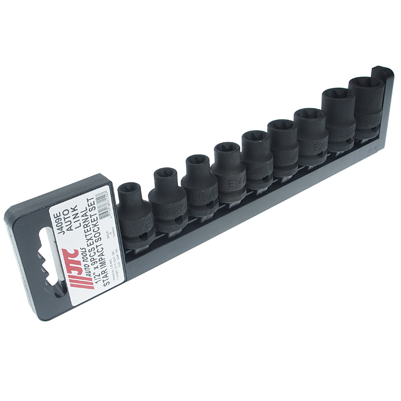 Набор головок торцевых JTC JTC- J409Е, ударные, TORX, 1/2", E10-E24, 9 предметов