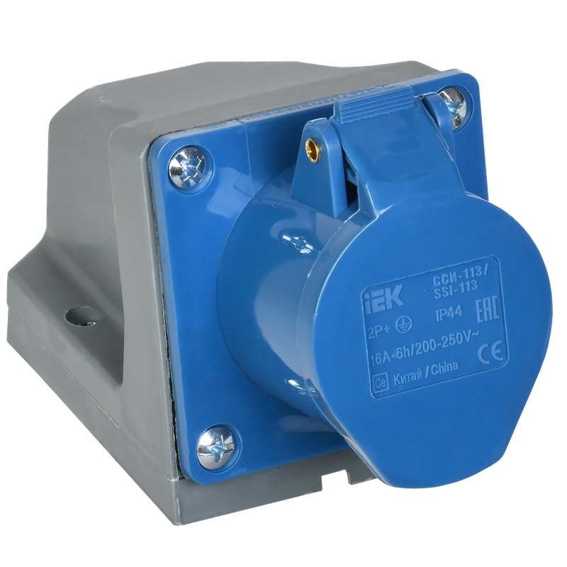 Розетка стационарная IEK ССИ-123 PSR11-032-3, 32А-6ч 220В 2P+PE IP44 в Вологде