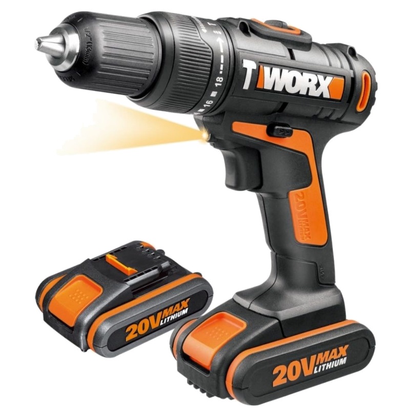 Дрель-шуруповерт WORX WX371.1 ударная аккумуляторная  2Ач x2, кейс в Иваново