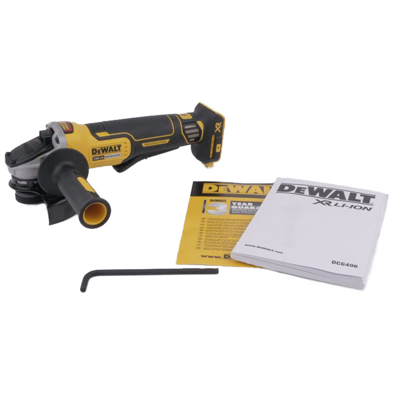 Угловая шлифмашина (болгарка) аккумуляторная Dewalt DCG406N, 125 мм, 18 В, без АКБ и ЗУ, плавный пуск в Твери
