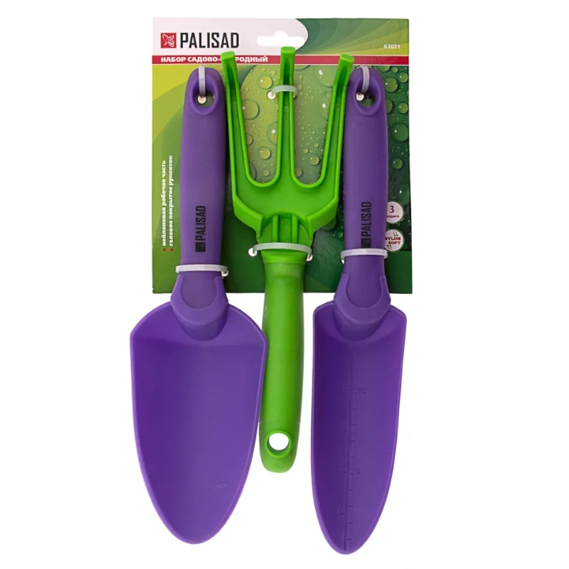 Набор садового инструмента Palisad NYLON SOFT 63021, пластиковый, гелевые рукоятки, 3 предмета в Муроме