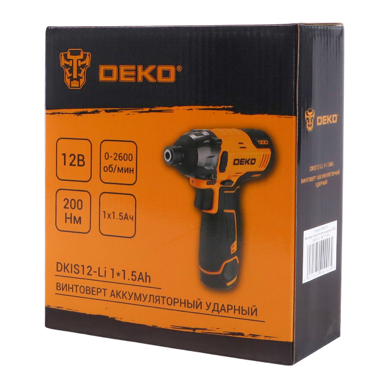 Гайковерт аккумуляторный Deko DKIS12-Li 063-4105 (1.5 Ач, число оборотов/м 2700, посадочный квадрат 1/4", li-ion) в Иваново