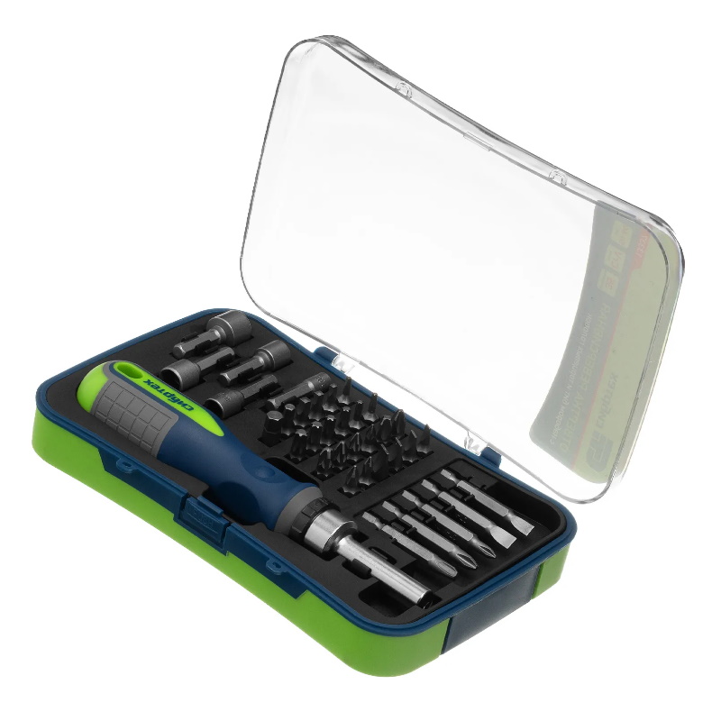 Отвертка Сибртех 13337, реверс, биты,35 предмета, PH+SL+Torx+PZ+Hex+Sq, CrV,  3к рукоятка в Иваново