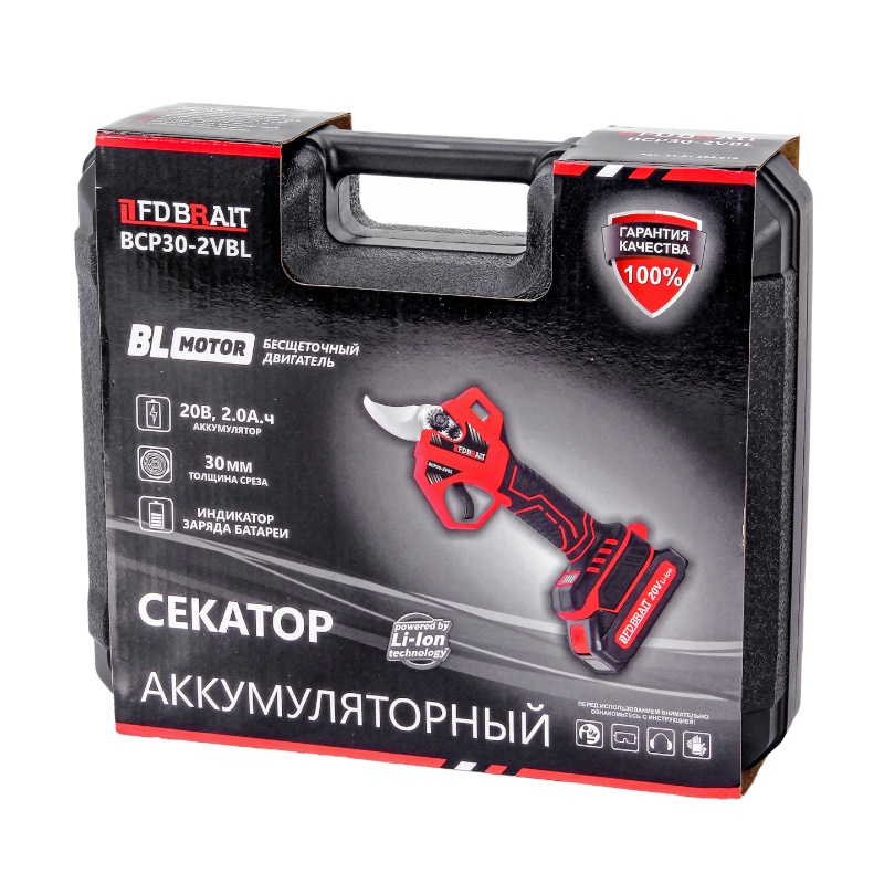 Секатор аккумуляторный Brait BCP30-2VBL 21.01.256.019 (Li-ion, АКБ 2*2AH, З/У 1А,20В, макс. 30 мм) в Муроме