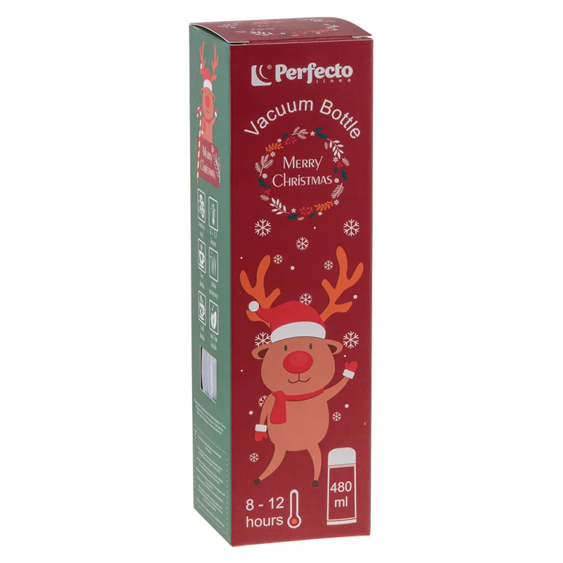 Термос Perfecto Linea Merry Christmas 27-225473 (480 мл, нержавеющая сталь, алый)