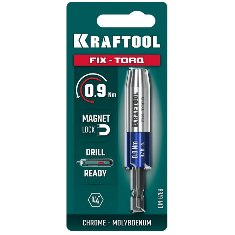 Динамометрический адаптер для бит Kraftool FIX-TORQ 64035-0.9, 0.9 Нм