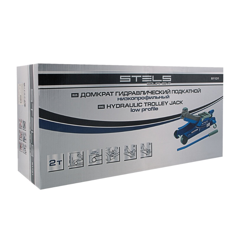 Подкатной гидравлический домкрат Stels Low Profile 51131 (2 т, высота подъема 100-350 мм) в Муроме