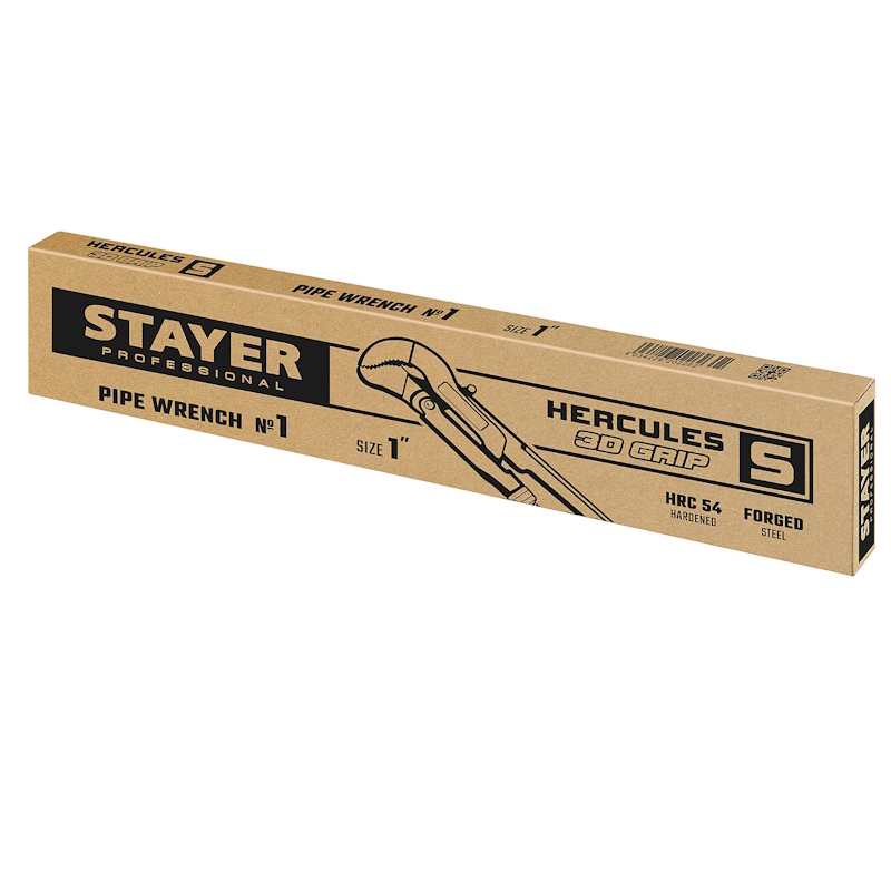 Трубный ключ с изогнутыми губками Stayer Hercules-S Professional 27311-1, №1, 1", 330 мм
