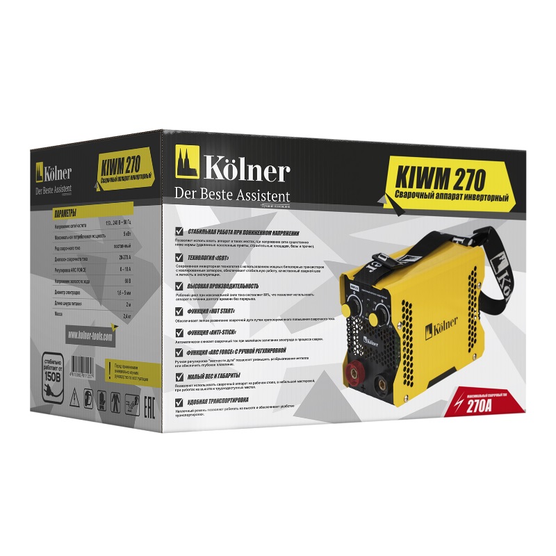 Сварочный аппарат инверторный Kolner KIWM 270 в Кинешме