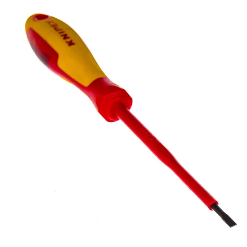 Отвёртка Knipex KN-982035, VDE шлицевая плоская SL 3.5x0.6x100 мм, длина 202 мм, диэлектрическая в Рыбинске
