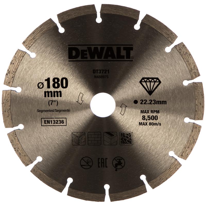 Алмазный диск DeWalt DT3721-QZ (диаметр 180 мм, посадочное отверстие 22.2 мм, назначение: бетон, кирпич) в Коврове