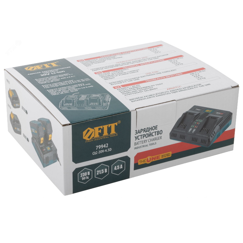 Зарядное устройство Fit 79942, 230 В, 50 Гц, 21,5 В, 4,5 А