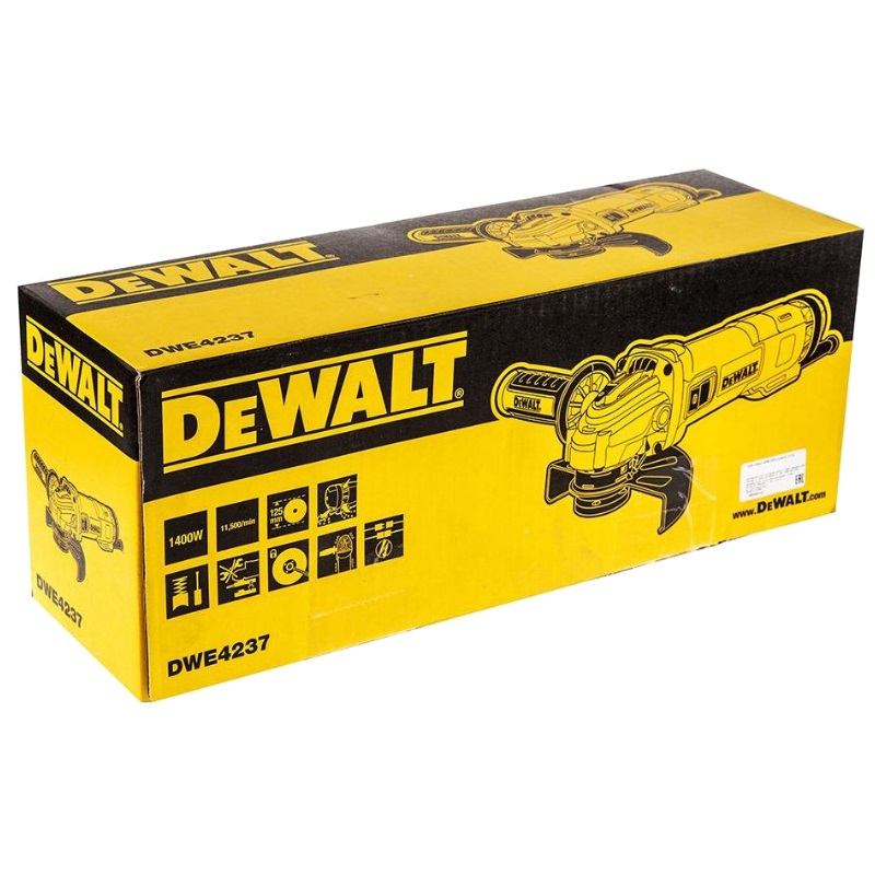 Угловая шлифмашина (болгарка) DeWalt DWE4237, 125 мм, 1400 Вт, плавный пуск в Кинешме