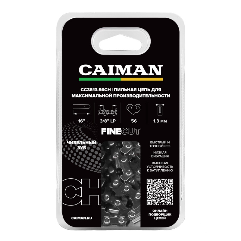 Цепь Caiman 16", 3/8 LP, 1.3 мм, 56 звеньев, чизель в Костроме