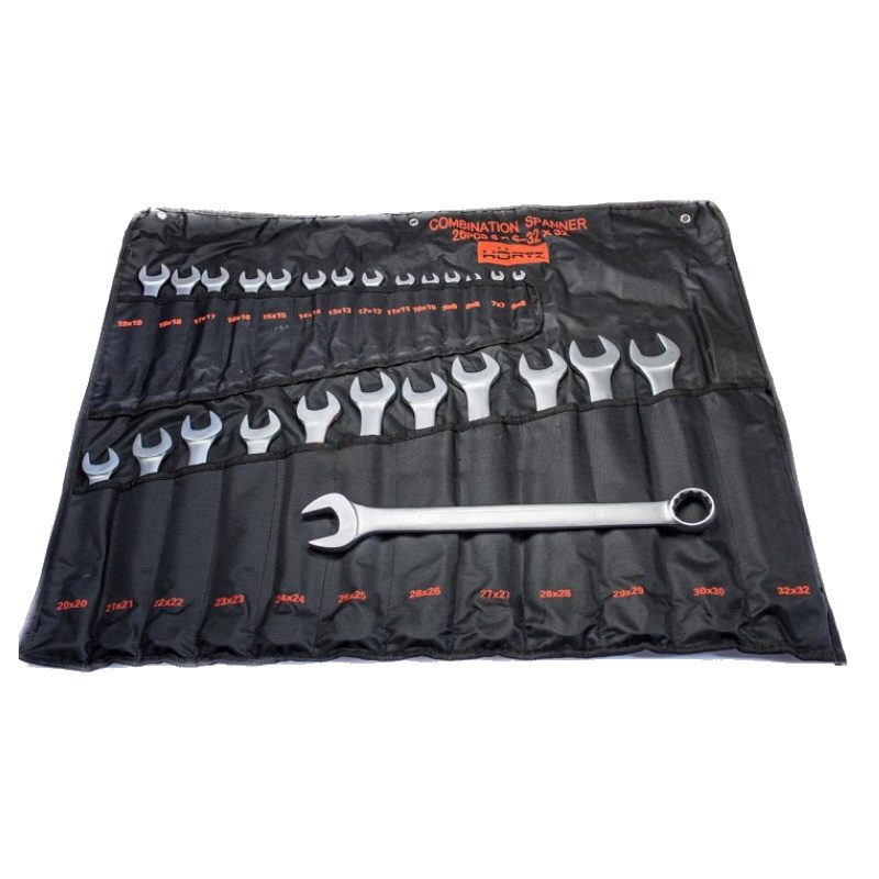 Набор ключей гаечных комбинированных Hortz 996895 хромирование 6-32 26 шт 7788₽