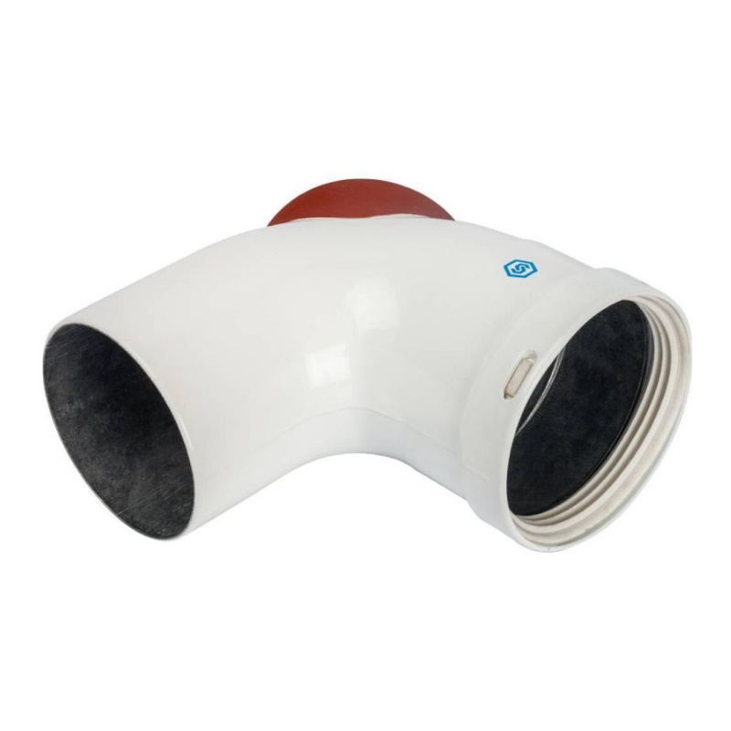 Элемент дымохода отвод 90° Stout SCA-0080-010090 DN80 с инспекционным патрубком в Вологде