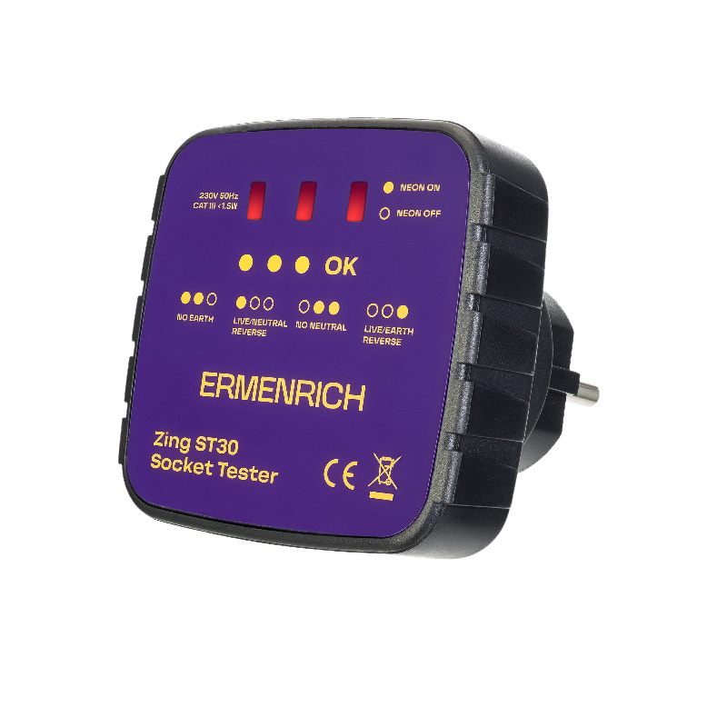 Тестер розеток Ermenrich Zing ST30 83818 757₽