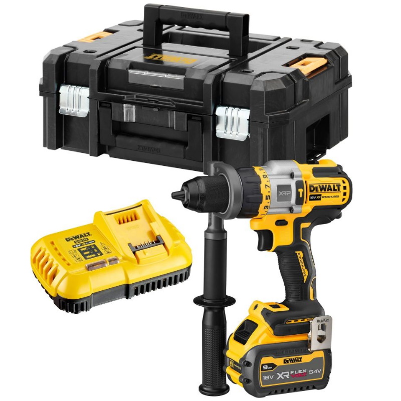 Аккумуляторный ударный шуруповерт DeWalt DCD999X1-QW FLEXVOLT ADVANTAGE б/щет. 18В XR, 9А*ч, 127 Н*м, 3 скор., кейс TSTAK в Кинешме