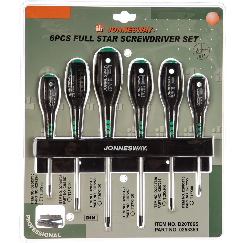 Набор отверток Jonnesway D20T06S TORX T10-T40 6шт. в Туле
