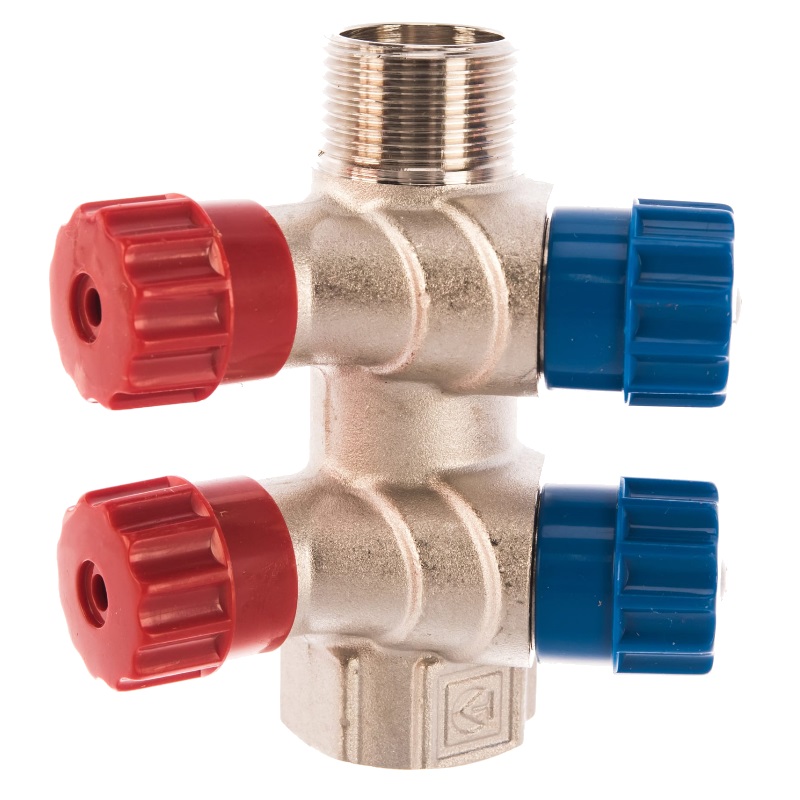Коллектор с регулировочными вентилями Valtec VTc.560.N.0502 (3/4", 1/2", двухконтурный)