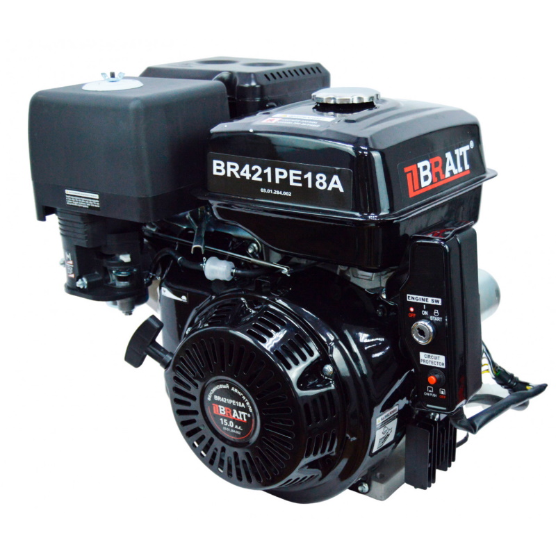 Двигатель бензиновый Brait BR421PE18A 03.01.284.002, 15 л.с., электрозапуск, с катушкой 18А, вал 25 мм в Кинешме