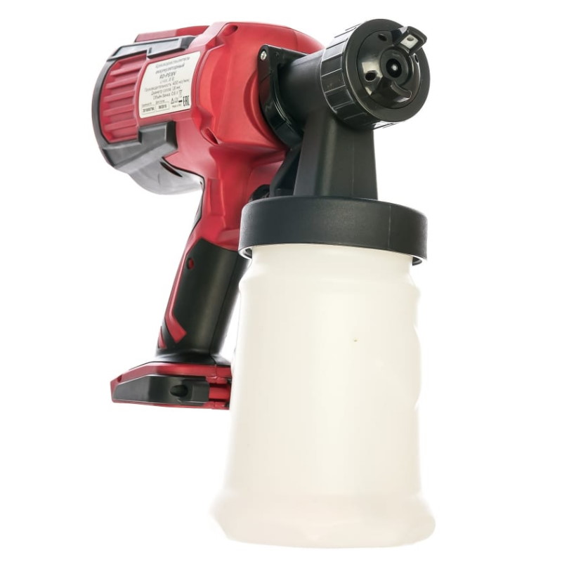 Аккумуляторный краскораспылитель Redverg RD-PS18V, вес 1 кг, безвоздушный тип, напряжение 18V в Череповце