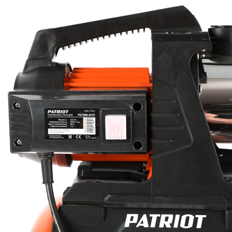 Насосная станция Patriot PW 1200-24 ST 315302629, насосная часть - пластик / нержавеющая сталь, мощность: 1200 Вт