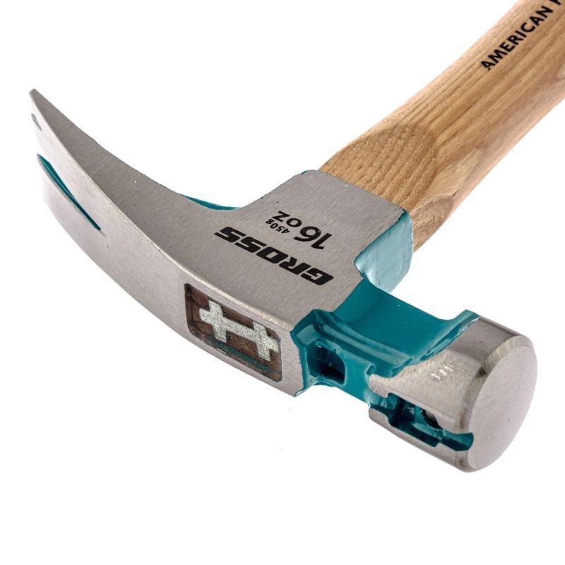Молоток-гвоздодер Gross American hickory 10415 (вес бойка 450г, угол 45, магнит, обрезиненная рукоятка) в Иваново