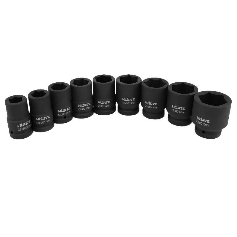 Набор головок ударных Hortz 1124933, 1 дюйм (24,27,30,32,35,38,41,46,50), 9 предметов в Переславле