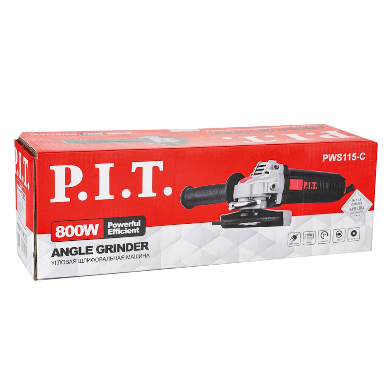 Шлифмашина угловая электрическая PIT PWS115-C 800Вт 115х222мм 11000обмин съемная вент решетка