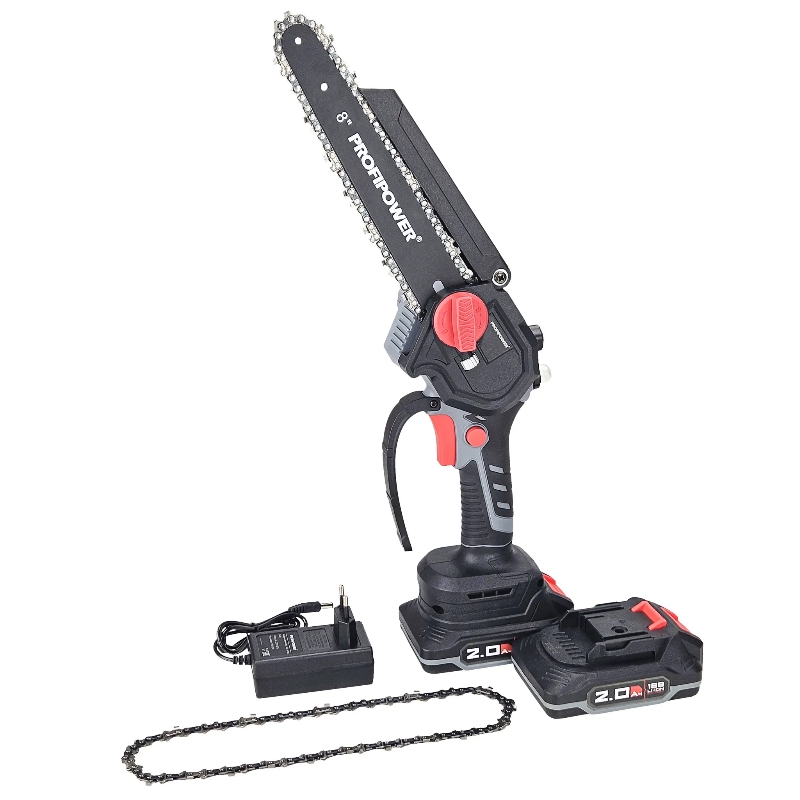 Аккумуляторная бесщеточная цепная пила ProfiPower MKGSH-20V E0216M1 (20В,Литий-ионный-2шт, 2.0Ач, 20см, 8",2шт-цепи,45 звеньев, 0-4800 об/мин, З/У, в коробке) в Иваново