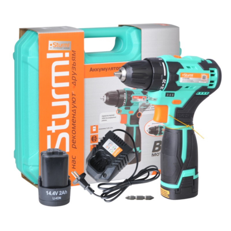 Аккумуляторный шуруповерт Sturm CD3514BL (max крутящий момент 38 нм, напряжение 14.4 v) в Кинешме