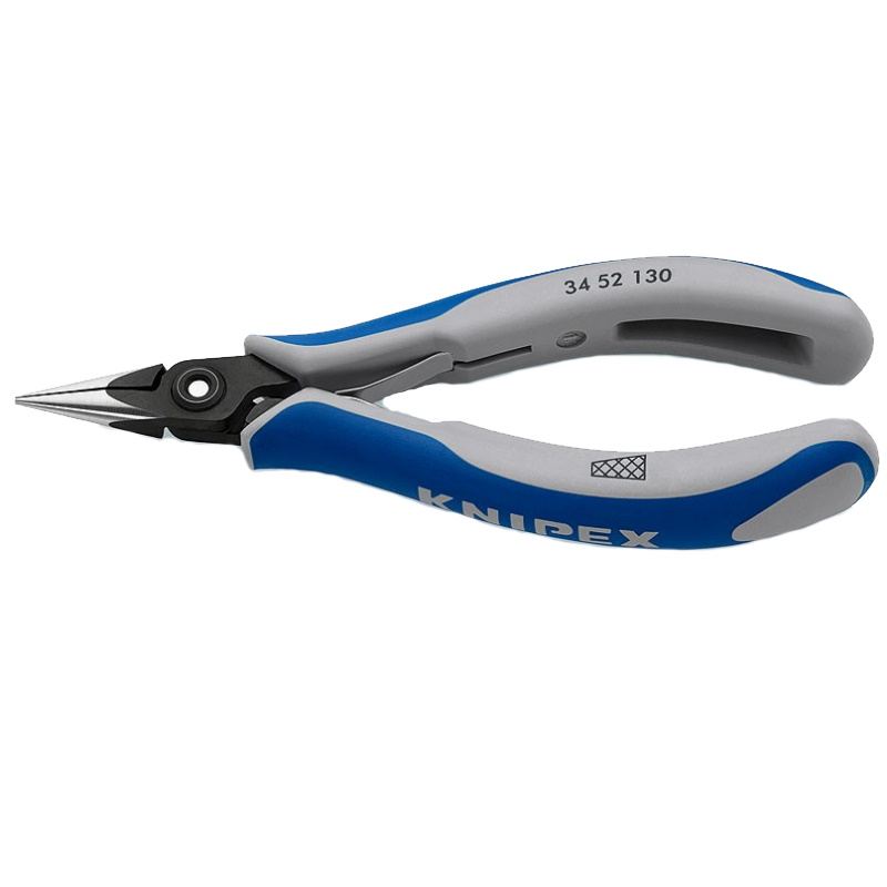 Плоскогубцы захватные прецизионные для электроники Knipex KN-3452130, плоскокруглые губки с насечкой, 130 мм, 2-комп р в Угличе