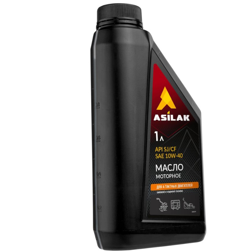 Масло моторное Asilak ASX5010-6, полусинтетическое, для 4-тактных двигателей силовой и садовой техники, SAE 10W-4