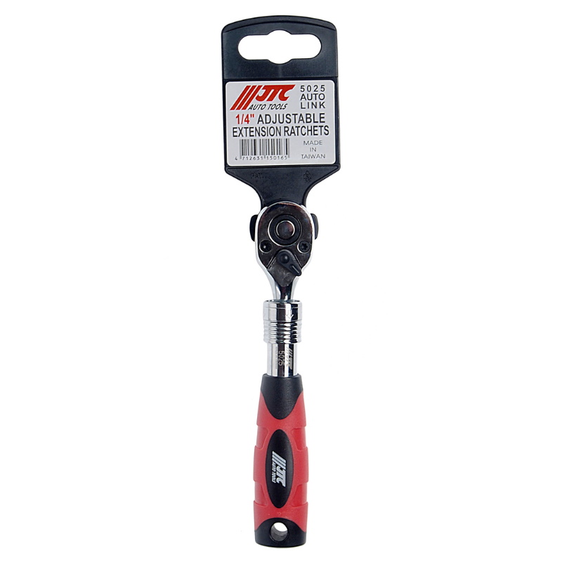 Трещотка JTC JTC-5025, 1/4", 72-зубцовая, с телескопической резиновой рукояткой, длина 150-200 мм в Иваново