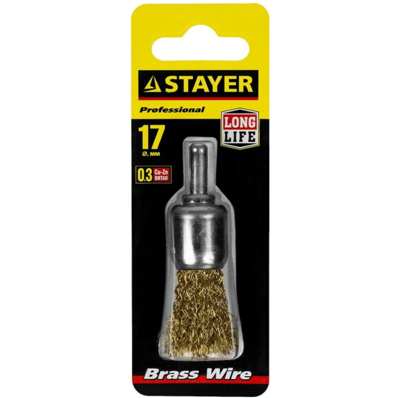 Щетка кистевая для дрели Stayer "PROFESSIONAL" 35113-17, витая стальная проволока 0.3 мм, 17 мм в Костроме