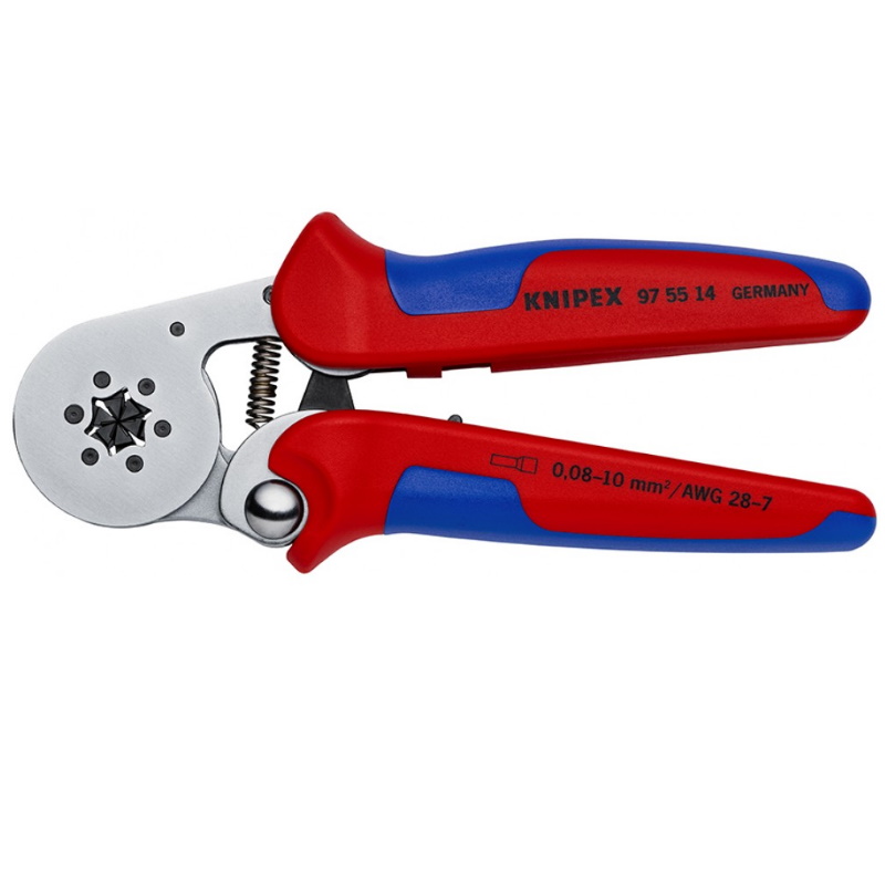 Пресс-клещи для контактных гильз Knipex KN-975514 DIN 46228 1+4, 6-гранный обжим, боковые, 1 гнездо, 0.08-10 мм²…2 в Иваново