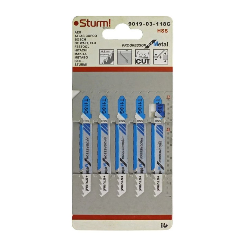 Пилки для лобзика STURM 9019-03-118G 5шт.