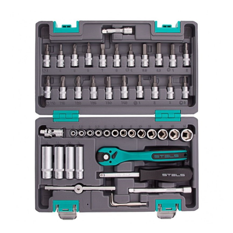 Набор инструмента Stels 14099, 1/4", CrV, S2, усиленный кейс, 47 шт. в Череповце