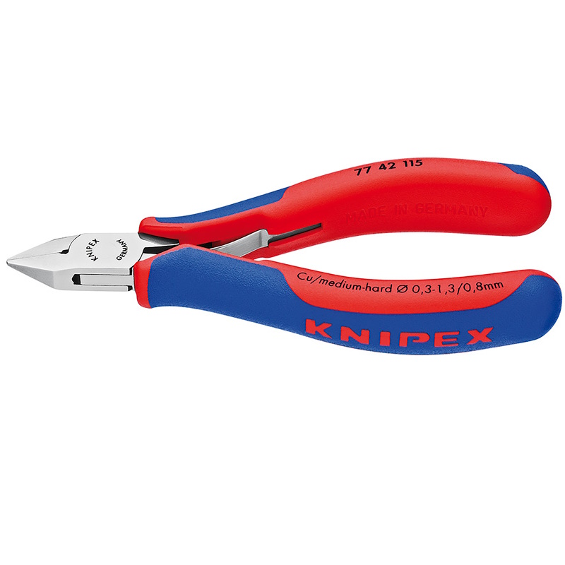 Бокорезы для электроники Knipex KN-7742130, острая головка, без фаски, 130 мм, 2-комп ручки в Иваново