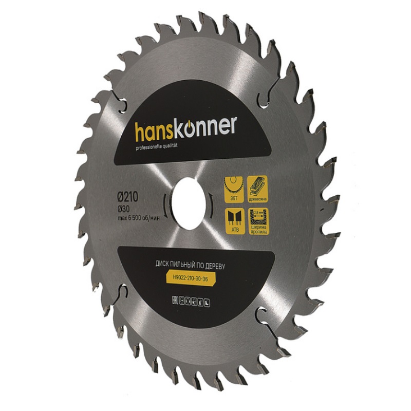 Пильный диск по дереву Hanskonner H9022-210-30-36 (210x30мм, 36 зубьев) в Муроме
