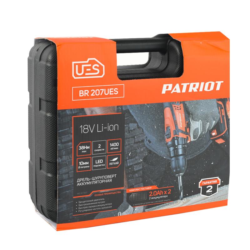 Аккумуляторная дрель-шуруповерт Patriot BR 207UES 180301507 в Кинешме