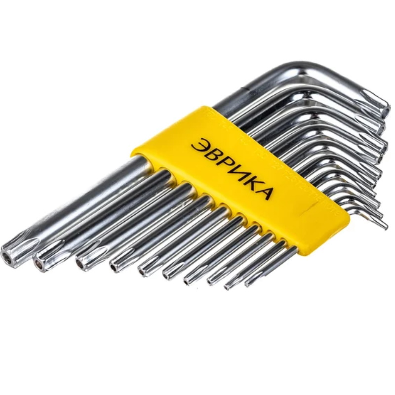 Набор ключей TORX Эврика ER-15101T, Г-образных, T9-T50, 10 предметов